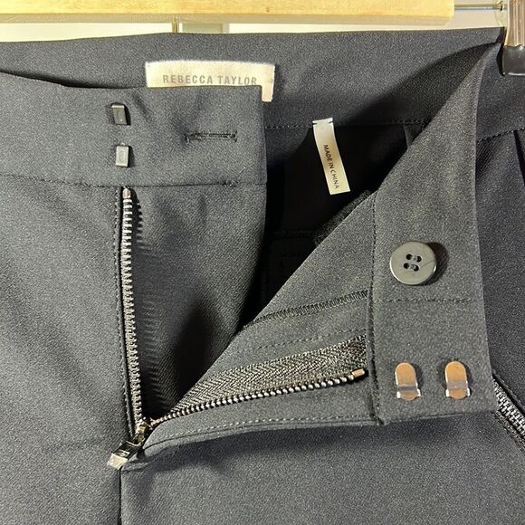 REBECCA TAYLOR Women’s Cropped Ava Techy Stud Pant Black Size 2 - Picture 11 of 15